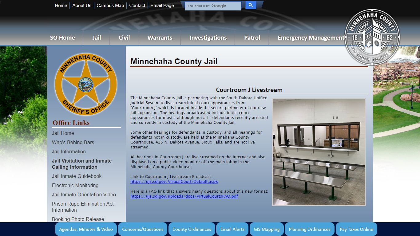 Minnehaha County, South Dakota Official Website - Jail